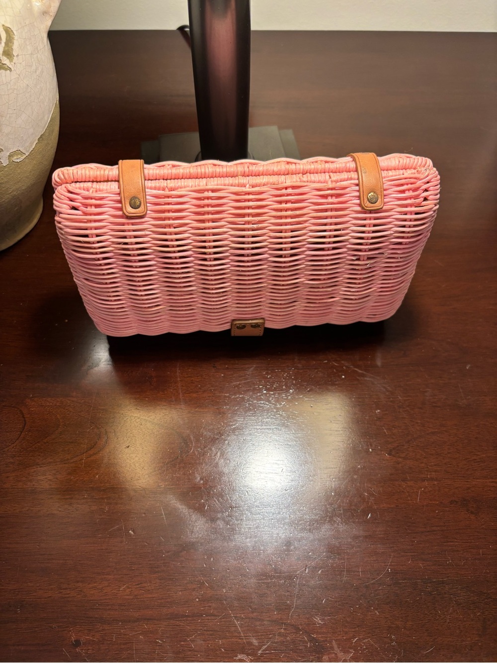 J Crew Rattan Pink Clutch Purse - Picture 6 of 7
